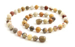 necklace crazy agate multicolor jewelry gemstone 6mm 6 mm beaded knotted