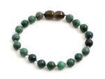 bracelet anklet knotted african jade deep green beaded 6mm 6 mm for women women's adult gemstone jewelry