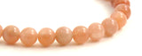 sunstone pink bracelet stretch jewelry gemstone 6mm 6 mm beaded elastic band for women women's girl girl's 2