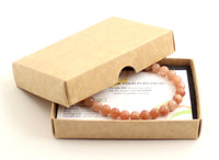 sunstone pink bracelet stretch jewelry gemstone 6mm 6 mm beaded elastic band for women women's girl girl's 5