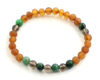 bracelets, stretch, jewelry, smoky quartz, baltic amber, raw unpolished cognac, african jade green, wholesale 2