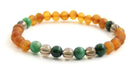 bracelets, stretch, jewelry, smoky quartz, baltic amber, raw unpolished cognac, african jade green, wholesale 4