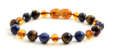 bracelet anklet gemstone cognac amber baltic polished jewelry knotted beaded lapis lazuli blue tiger tiger's eye 5