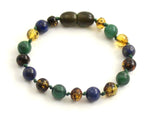 Green, Amber, Teething, Bracelet, African Jade, Lapis Lazuli, Anklet, Baltic, Knotted, Polished, Jewelry