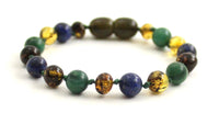 Green, Amber, Teething, Bracelet, African Jade, Lapis Lazuli, Anklet, Baltic, Knotted, Polished, Jewelry 5