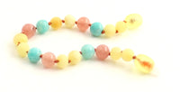 anklet, amber, raw, milky, butter, yellow, unpolished, baltic, bracelet, jewelry, baroque, round, amazonite, green, sunstone, pink 2