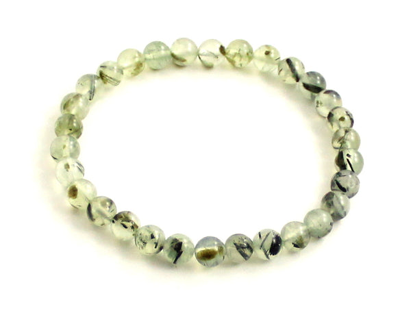 bracelet gemstone prehnite light green stretch 6mm 6 mm elastic band round beads for men men's women women's jewelry