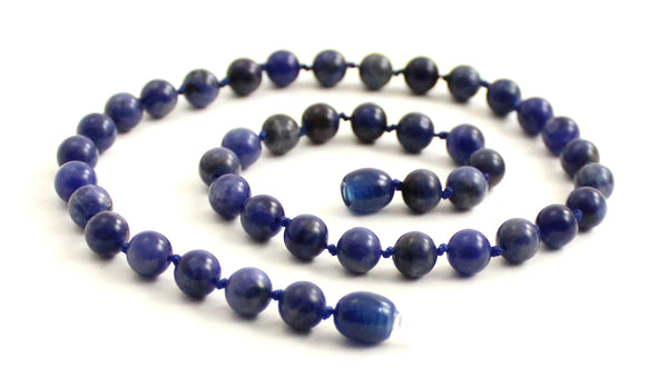 necklace gemstone sodalite blue dark round bead 6mm 6 mm jewelry for boy boys men men's