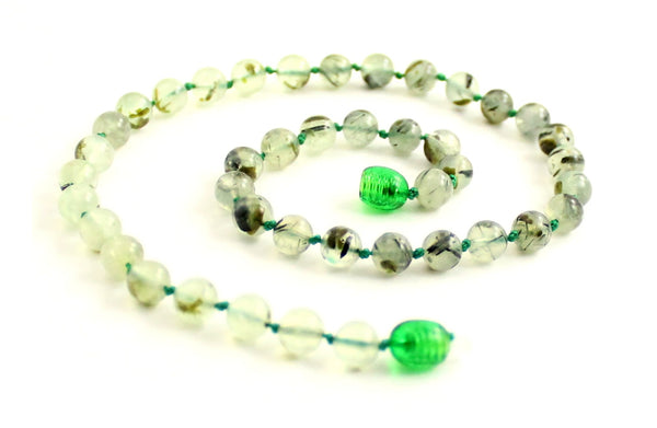 necklace prehnite light green gemstone natural jewelry beaded 6mm 6 mm 