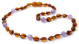 Teething, Cognac, Amethyst, Bean, Polished, Necklace, Amber, Baltic, Bean, Cognac, for Boy Girl 4