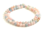 gemstone morganite round beads strand mix multicolor supplies for jewelry making 6mm 6 mm