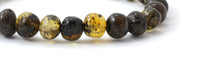 bracelet green amber baltic polished for men men's jewelry baroque round bead stretch elastic band dark 3