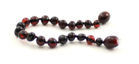 black cherry polished jewelry amber baltic anklet knotted bracelet beaded round bead baroque teething for girl girl's 3
