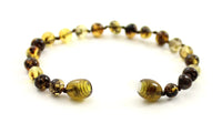 bracelet anklet amber baltic jewelry baroque polished round beads knotted for boy boys knotted men men's 4