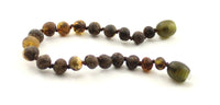 anklet raw green amber baltic unpolished baroque knotted for kids children boy boys beaded jewelry 3