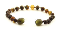 anklet raw green amber baltic unpolished baroque knotted for kids children boy boys beaded jewelry 4