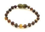 anklet raw green amber baltic unpolished baroque knotted for kids children boy boys beaded jewelry