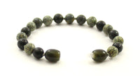 green lace stone serpentine gemstone jewelry anklet bracelet for men men's boy boys 6mm 6 mm knotted 4