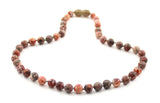 leopardskin Jasper necklace jewelry pink knotted beaded 6mm 6 mm beads for women women's 3