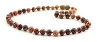 leopardskin Jasper necklace jewelry pink knotted beaded 6mm 6 mm beads for women women's 4
