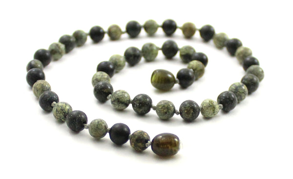 necklace green lace stone gemstone serpentine beaded knotted 6mm 6 mm jewelry for men men's