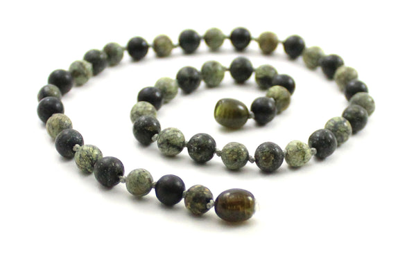 Serpentine Gemstone Green Knotted