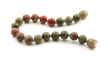 unakite gemstone green bracelet jewelry anklet 6mm 6 mm beaded knotted 3