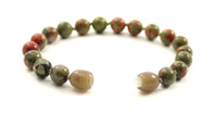 unakite gemstone green bracelet jewelry anklet 6mm 6 mm beaded knotted 4