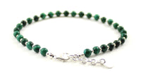 malachite 4mm 4 mm anklet jewelry green gemstone minimalist small beads with sterling 925 silver golden for women women's 3