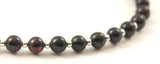 garnet red burgundy anklet jewelry small beads 4mm 4 mm minimalist for women women's with sterling golden silver 925 4