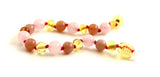 rose quartz amber yellow lemon baltic polished sunstone anklet bracelet beaded jewelry for a girl girls 3
