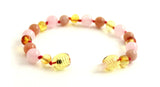 rose quartz amber yellow lemon baltic polished sunstone anklet bracelet beaded jewelry for a girl girls 4