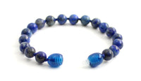 bracelet dark blue deep lapis lazuli gemstone anklet jewelry 6mm 6 mm beaded beads knotted for men men's boy boys 4