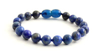 bracelet dark blue deep lapis lazuli gemstone anklet jewelry 6mm 6 mm beaded beads knotted for men men's boy boys 5