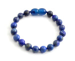 bracelet dark blue deep lapis lazuli gemstone anklet jewelry 6mm 6 mm beaded beads knotted for men men's boy boys