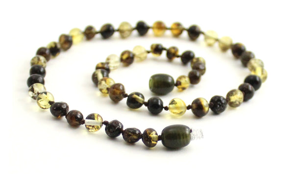necklace green baroque round bead amber baltic jewelry beaded knotted