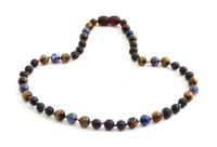 Raw, Lapis Lazuli, Necklace, Amber, Cherry, Tiger Eye, Unpolished, Baltic, Blue, Brown, Beaded, Knotted, Men's, Men, Women, Women's 3