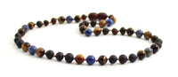 Raw, Lapis Lazuli, Necklace, Amber, Cherry, Tiger Eye, Unpolished, Baltic, Blue, Brown, Beaded, Knotted, Men's, Men, Women, Women's 4