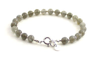 labradorite gemstone gray beaded bracelet for men men's jewelry women women with sterling silver 925 golden 4