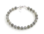 labradorite gemstone gray beaded bracelet for men men's jewelry women women with sterling silver 925 golden 