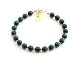 malachite green bracelet jewelry 6mm 6 mm dark with sterling silver 925 gemstone golden for women women's 5