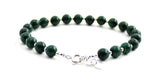 malachite green bracelet jewelry 6mm 6 mm dark with sterling silver 925 gemstone golden for women women's 3