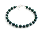 malachite green bracelet jewelry 6mm 6 mm dark with sterling silver 925 gemstone golden for women women's