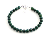 malachite green bracelet jewelry 6mm 6 mm dark with sterling silver 925 gemstone golden for women women's 6