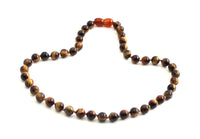 necklace tiger eye tiger's brown gemstone jewelry beaded knotted for men men's boy boys 6mm 6 mm knotted beaded 3