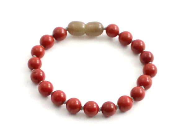 red jasper gemstone anklet bracelet jewelry beaded knotted round bead for women woman's