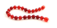 red carnelian anklet bracelet jewelry 6mm 6 mm beads beaded knotted for women women's girl girl's 3