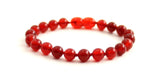 red carnelian anklet bracelet jewelry 6mm 6 mm beads beaded knotted for women women's girl girl's 5