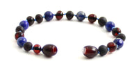amber black cherry baltic lapis lazuli blue gemstone teething anklet bracelet for a boy boys jewelry 3