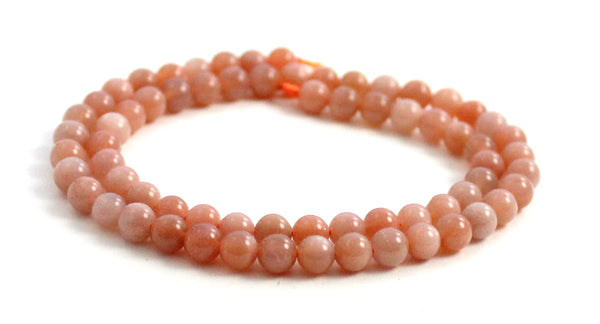pink, gemstone, gemstones, sunstone, strand, beads, bead, drilled, for jewelry making, 6mm, 6 mm